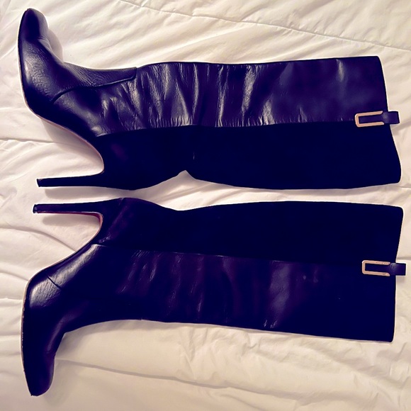 CLASSIC UDELL COACH BOOTS,LEATHER/ SUEDE KNEE HIGH - Picture 2 of 5